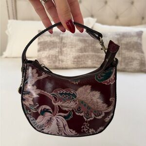 Patricia Nash Burgundy Floral Mini Bag